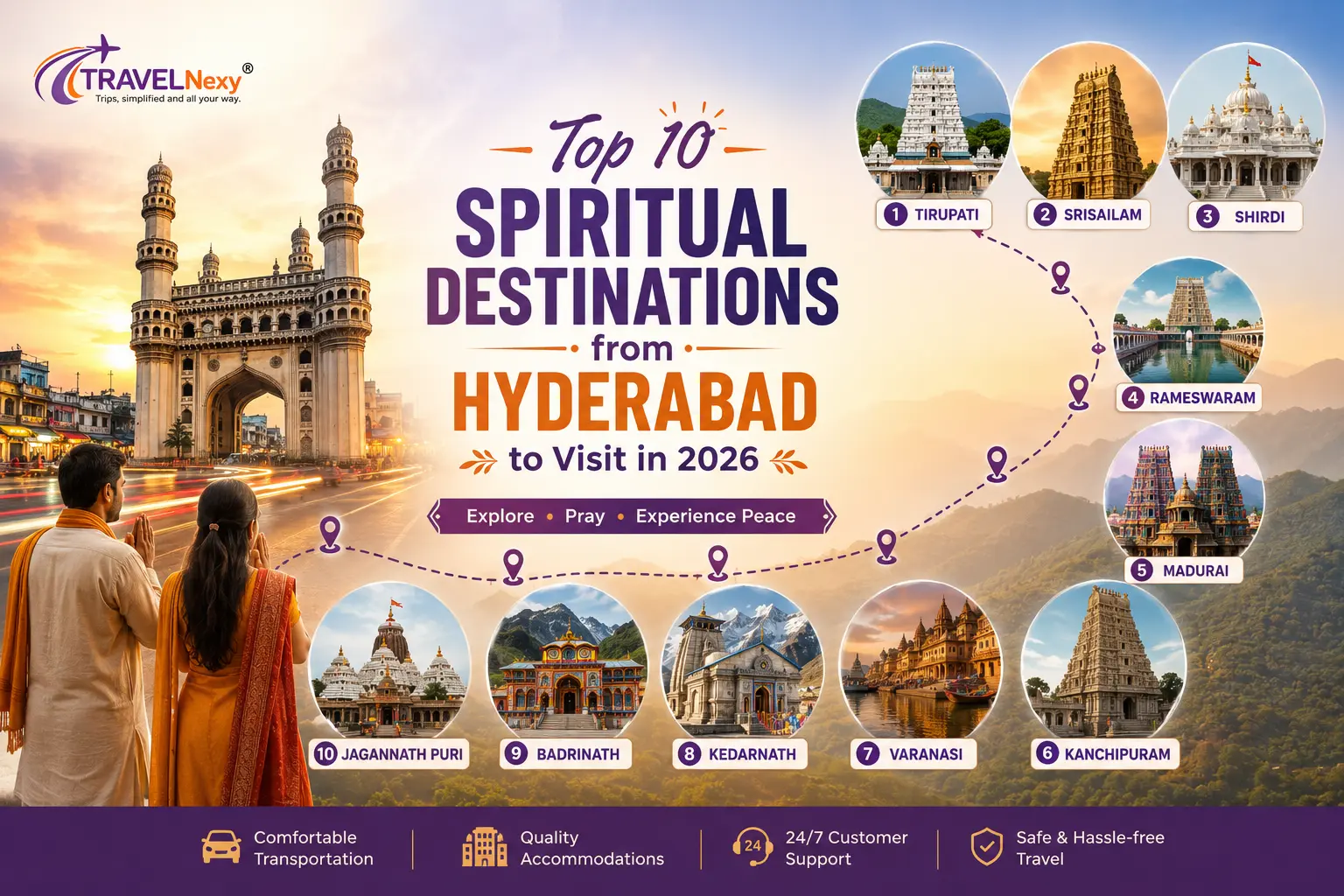 Top 10 Spiritual Destinations from Hyderabad to Visit in 2026