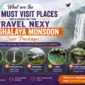 Travel Nexy Meghalaya Monsoon Tour Package featuring Shillong, Cherrapunji, Nohkalikai Falls, Mawsynram, Dawki, and Double Decker Living Root Bridge.